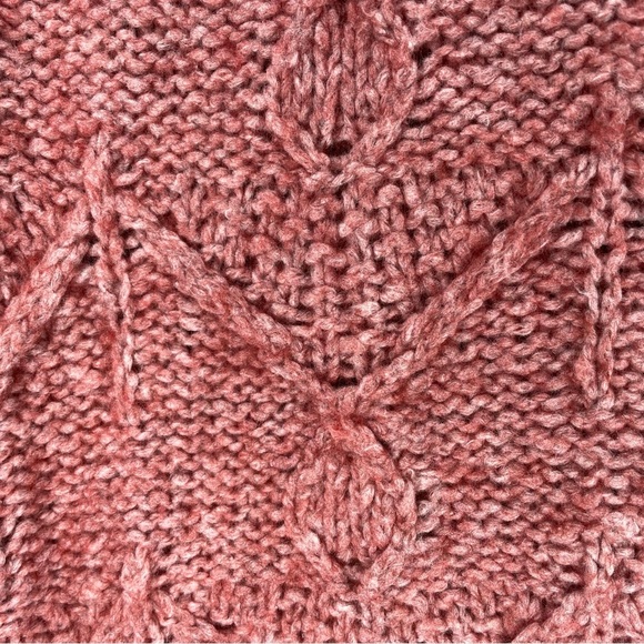 Sleeping On Snow Anthropologie Pink/Rose Knit Cardigan w/ Sherpa Collar Medium - Picture 4 of 14